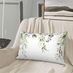 Pillow Cover Eucalyptus Watercolor Leaf Pillowcase Printing Set of 2,Pillow case for Home Sofa Bed Decor Lightweight Breathable for Bedroom Pillowcases