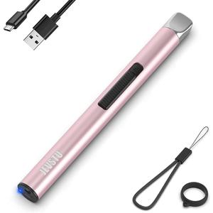 Candle Lighter, Electric Rechargeable USB Arc Windproof Flameless Plasma Lighter Long Stick with Rope and Ring, No Butane Fluid, Perfect for Candle BBQ Camping Kitchen Stove, Pink
