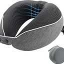 Memory Foam Travel Pillow,U-Shaped Neck Pillow for Sleeping Airplane and Car, with Portable Storage Case, Soft & Breathable, Provides Head & Neck Support