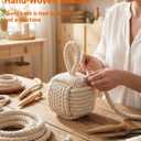 Optish Decorative Door Stoppers for Standard Interior Doors - Cute Rope Knot Design, Weighted Doorstop for Home & School, Beige