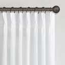 Pleated Linen White Curtains 96 Inch Long 2 Panels for Living Room Bedroom Solid Neutral Farmhouse Shabby Semi Sheer Back Tab Pinch Pleat Ceiling to Floor Length Drapes Patio Sliding Door Office 8 FT, 40"W x 96"L