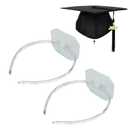 2 x 2pcs Graduation Cap Headband Insert for Women Grad Cap Headband Clear Firm Anti-fall Hair Band for Graduation Hat Holder for Graduates,Students,Girls (2, Clear)