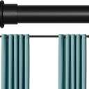 Tension Curtain Rod 43-104 Inches Extra Long Black Heavy Duty Tension Rods Adjustable Curtain Rod No Drilling Spring Loaded Tension Rod for Windows Patio Hold Up Blackout Curtains and Non Slip