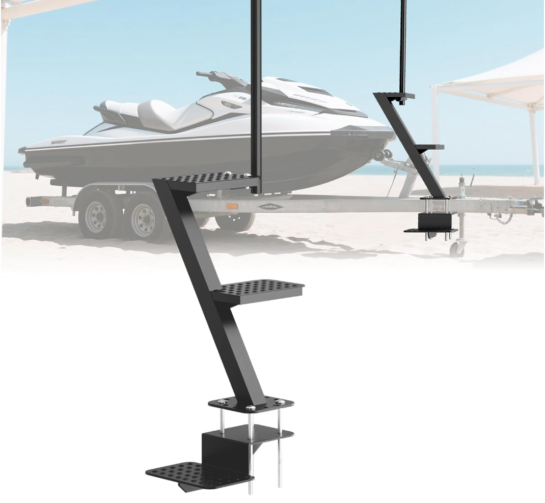 Boat Trailer Tongue 3 Steps Heavy Duty with Gloves
