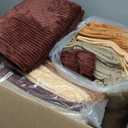 24 Pcs Terracotta Wedding Flannel Throw Blanket Bulk 50 x 60 Inch with to Have to Hold Card Striped Ribbed Soft Throw Blanket Lightweight Blankets for All Seasons Wedding Gifts Sofa Room(Terracotta)