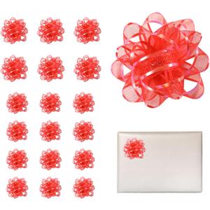 Red 18 Pcs Gift Bows Assortment - Mini Gift Bows for Decorate Wrap Gift Flower Packaging, Birthday Christmas, Graduation, Wedding Gift Decorations 2 Size 3 inch/7.6cm 2.2 inch/5.6cm