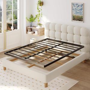 Upcanso Full Size Box Spring Bed Base 2 Inch, Low Profile Metal Boxspring Full Size Bunkie Board 2 Inch, 3000 Lbs Max Weight Capacity Mattress Foundation, Noise-Free, Easy Assembly