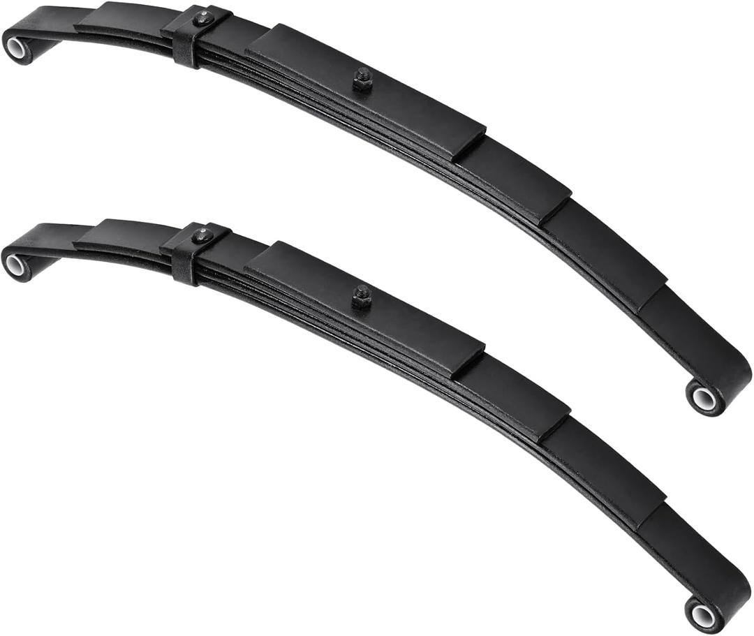 Youxmoto Pair of Trailer Leaf Spring 4 Leaf Double Eye, 1750lbs Cap for 3500lbs Axle, 25-1/4" L, 1-3/4" Width, 9/16 Eye I.D (2 Bushings), Fits for SW4B