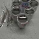 21st Birthday Shot Glass with Lids and Straws, 3 oz Stainless Steel Sublimation Mini Tumblers, 21st Birthday Gifts for Him or Her for Drink Cocktail Bar Beach Party Decorations (6 Packs)