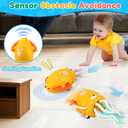 Electric Dancing Octopus Light Music Suitable for 6-12 Months Old Baby Toys, Kid Crawling Squid Toys Suitable for Toddler Tummy time, Birthday for 1 2 3 4 5 Year Old boy Girl (Yellow)