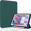 Case for iPad 10th Generation 2022, Trifold Stand Lightweight Soft TPU Cover [Support Touch ID] [Auto Sleep/Wake] Smart Case with Pencil Holder for iPad 10.9 inch 10th Gen - Dark Green