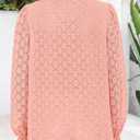 PRETTYGARDEN Women's Lace Long Sleeve Button Down Blouse (Medium, Pink)