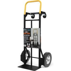 Simpli-Magic 2 in 1 Convertible Hand Truck and Dolly, 800LBS Heavy-Duty Moving Dolly Cart with 10" Flat Free Rubber Wheels & Handle