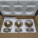 LMS Mid Century Pendant Lights, Brushed Gold Kitchen Island Light Fixtures with White Globe Glass Shade, Adjustable Hanging Cord, 3-Pack for Home Office Dining Room Bathroom, LMS-186PL-BGWS3PK