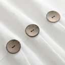 Farmhouse Shower Curtain Linen Button Woven Fabric Country Rustic Western, White 72" W x 72" L