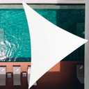 32' x 32' x 32' White Triangle Sun Shade Sail (ssET32) Sun Block Canopy Awning Commercial Grade 190 GSM Permeable UV Block for Outdoor Garden Backyard, 3 2' x 3 2' x 3 2' Premade