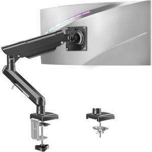 Single Monitor Mount for 32 27 24 22 inch Screen, Monitor Arm Holds 4.4-22 lbs, Monitor Desk Mount, Gaming & Home Office Use, VESA 75x75mm & 100x100mm, Freelift Pro Black