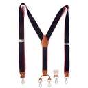 Prophet Clue PC Suspenders for Men Elastic Y Back 1.4 Inches Adjustable 4 to 3 Hooks for Wedding Dress Pants (Black+Red)