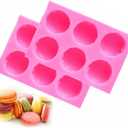 MoldFun 2-Pack 3D Macaroon Silicone Mold for Fondant, Macaron Hamburger Baking Molds, Candle, Muffin, Cake Decorating, Chocolate, Candy, Polymer Clay, Mini Soap, Bath Bomb