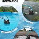 Pool Cover Pump Above Ground - Submersible Sump Pump, Swimming Water Removal Pumps, with Drainage Hose & 25 Feet Extra Long Power Cord, 850 GPH inGround, 3 Adapters Black