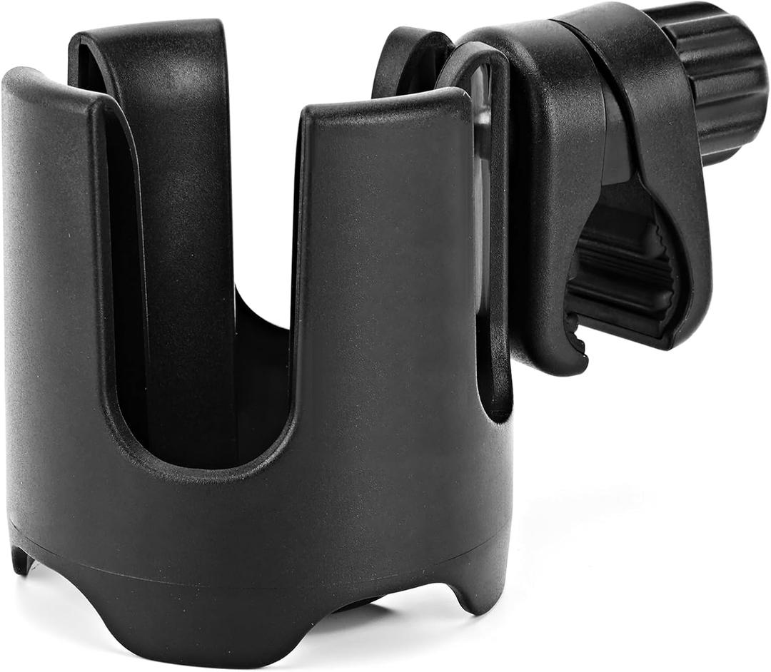 Universal Stroller Cup Holder, 360 Rotation Large Caliber Adjustable Cup Holder for Walker, Wheelchair, Bike, Scooter, Fits Most Cup, Black