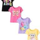 The Children's Place Baby Girls' and Toddler Unicorns,Butterflies,Trends Short Sleeve Graphic T-Shirts,4 Pack