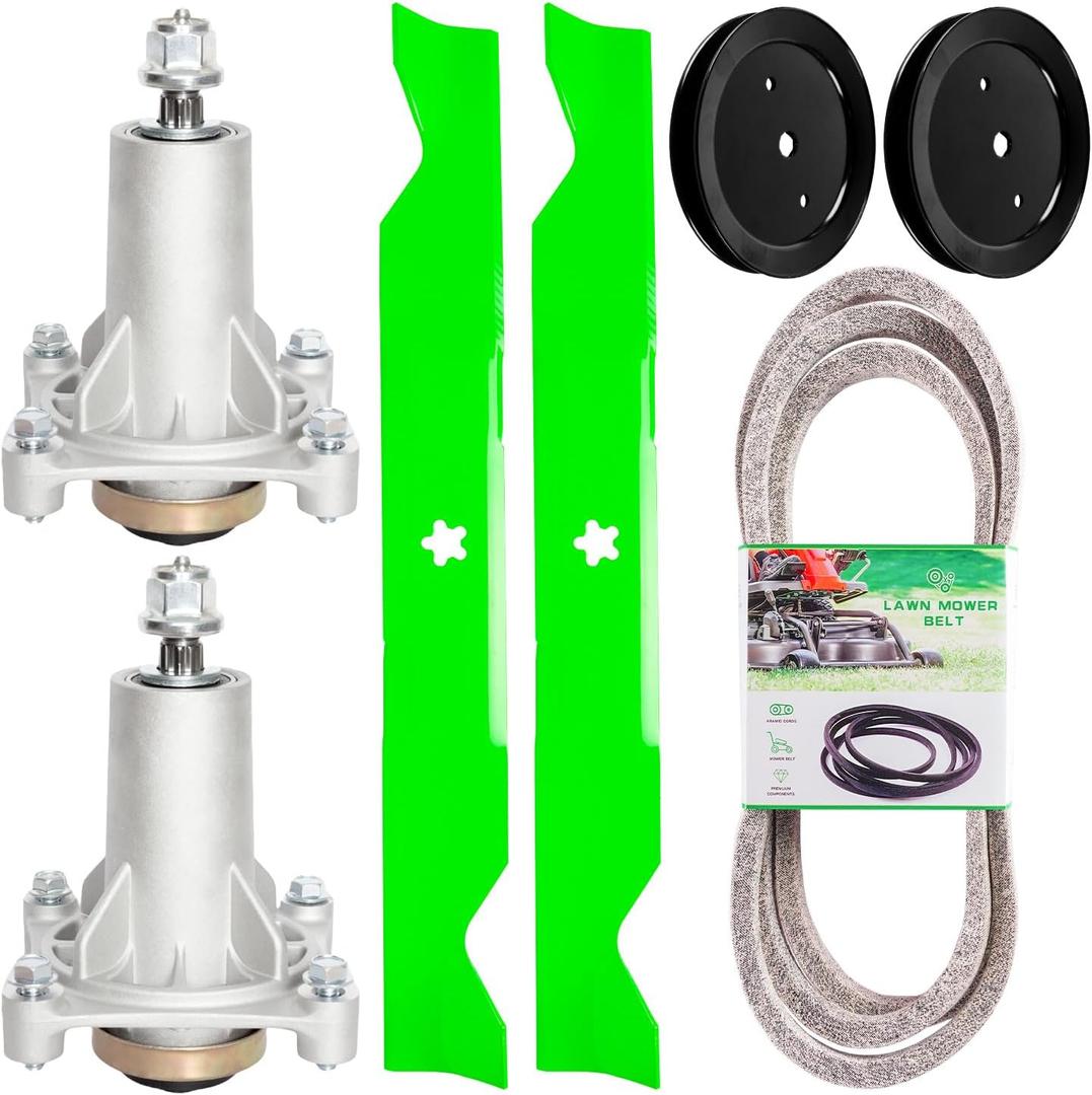 46" Deck Rebuild Kit Compatible with Husqvarna Poulan Craftsman YTA22V46 YTH21K46 2246LS 2346XLS YTH20K46 PB20H46LT Lawn Tractor with 2 Spindle 187292 2 Blade 21546611 2 Pulley 195945 1 Belt 21546607