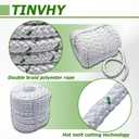 3/8 Inch x 200 Feet 4800Lbs Braided Polyester Rope Breaking Strength Strong Pulling Rope for Tree Work Camping Swing