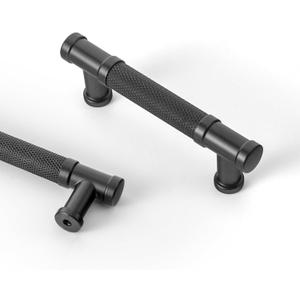 Goo-Ki 6 Pack Black Cabinet Pulls Drawer Pull, 3"(76mm) c-c Kitchen Hardware,Modern Zinc Alloy Bar Cabinet Drawer Handles for Cupboard Wardrobe Bathroom,2210MB-76