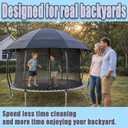 10FT 12FT 14FT 15FT 16FT Dome Trampoline Canopy Cover for Backyard Trampolines, 600D Heavy-Duty Waterproof Fabric with Taped Seams, Curved Roof Design Prevents Water Pooling