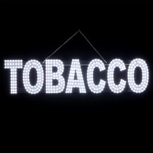 38"x10" Large LED Tobacco Sign for Smoke Shops, Super Bright Unique Design Tobacco Sign with Hanging Installation, High Visibility Tobacco Sign for Stores Retail Shops Window (White)