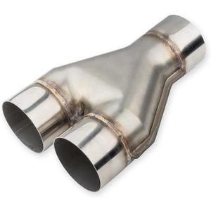 3 inch Exhaust Y Pipe, 3" Single to 3" Dual Exhaust Adapter Connector, 10" Overall Length, Universal 3 Inch Y Tail Pipe, Weld-on, Silvery