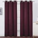 LEMOMO Burgundy Red Thermal Blackout Curtains/42 x 95 Inch/1 Panel Room Darkening Curtains for Bedroom