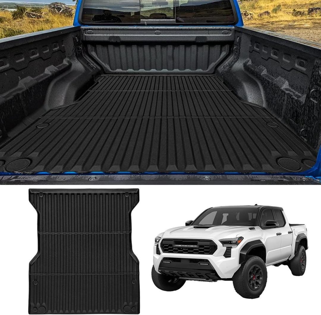 All Weather Truck Bed Mat Fit for 2024 2025 Toyota Tacoma 5FT Vehicle Bed Mat for Toyota Tacoma 2024 Accessories All Season TPE Heavy Guard Odorless Anti-Slip Mats