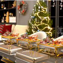 Chafing Dishes for Buffet 2 Pack, 9QT Chafing Dish Buffet Set Stainless Steel Buffet Food Warmers Sets for Catering Events Parties Dinners with Complete Set,Gold and Silver (2)