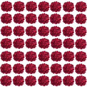 Cherica Red Hydrangea Artificial Flowers Bulk, 60 Pcs Faux Hydrangea Flowers Heads, Artificial Fake Silk Hydrangea Flowers with Stems, Red Flowers Artificial for Decoration Wedding Décor