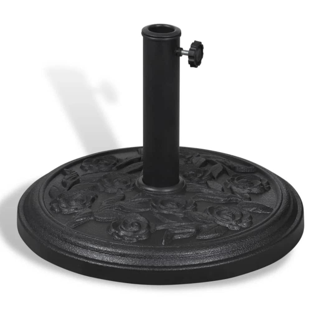 Outdoor Semicircle Umbrella Base Stand Holder for Half Patio Umbrella Installation Sturdy Solid Resin Half Round Parasol Base Lawn Beach Wall Side Bar Table Rust-Resistant Black (Black Semi-Circle)