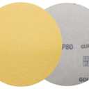 Benchmark Abrasives 6 Inch Sanding Discs Hook and Loop, Aluminum Oxide Stearated Gold No Hole Adhesive Sandpaper for Surface Blending, Automotive - Orbital Sander Sandpaper (50 Discs), 120 Grit