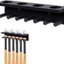Weysat Baseball Bat and Ball Holder Wall Mounted Display Rack Can hold 4 sets of baseballs and bats, Wooden Storage Rack Stand Hanger Softball Storage Organizer (Black)