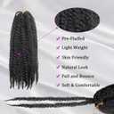 Marley Twist Braiding Hair 18 inch Afro Kinky Curly Crochet Braids 8 Packs Cuban Twist Crochet Braids Synthetic Low Maintenance Skin-Friendly Marley Hair Extensions(1B, Packs of 8)