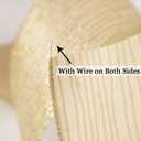 AIMUDI Gold Christmas Ribbon 2.5" Champagne Wired Ribbon Christmas Ribbon Wired Gold Glitter Ribbon for Christmas Tree Wreaths Gift Wrapping Tree Topper Bows Wedding Holiday Home Decor - 50 Yards