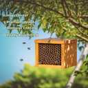 Mason Bee House - Wax Coated Bee Hotel for the Garden, Natural Handmade Wooden Insect Hotel, Mason Bee Home for Outdoors, Attracts Peaceful Bee Pollinators to Your Garden