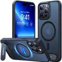 TORRAS for iPhone 15 Pro Max Case Translucent Black | Strong Magnetic & Seamless Stand, Fit for MagSafe, Military-Grade Drop Protection, Sturdy Adjustable Built-in Kickstand, Slim Matte Finish