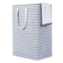 ZERO JET LAG 72L Laundry Hamper with Handles Large Laundry Bin Collapsible Dirty Clothes Basket Bag Foldable Clothes Dirty Hamper (Striped Blue)
