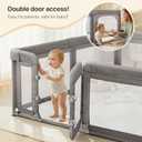 Baby Playpen,Extra Large Playpen for Babies and Toddlers, Sturdy Play Pen Play Yard with Safety Gate,79x59Baby Play Pen(Cationic Light Grey)