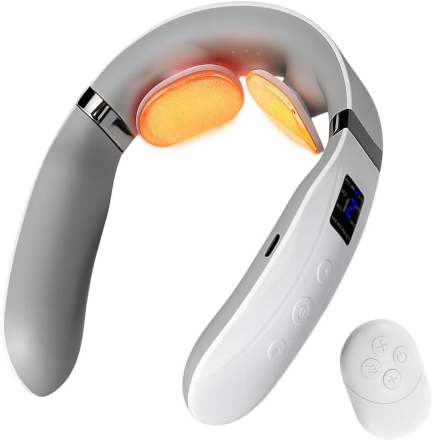 Neck Massager with Heat, Ultra-Lightweight Cordless Mini Smart Massager for Daily Relaxation, Portable Neck Care for Home, Office and Travel, 1 Count
