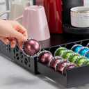 FlagShip for Nespresso Pod Holder Vertuo Capsule Storage Pod Organizer Coffee Bar Design And Coffee Machine Stand Black Metal(50 Pods Capacity)