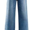 Womens Wide Leg Jeans High Waisted Stretchy Cut Off Loose Denim Pants