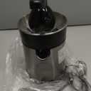 Professional Brushed Stainless Steel Electric Citrus Juicer, 2 Interchangeable Cones for Orange, Lemon & Grapefruit, Easy Clean, Durable Design & Effortless Operation (Black and Silver)