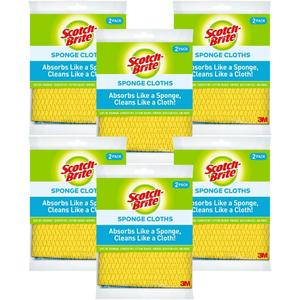 Scotch-Brite Sponge Cloth 2-Pack Reusable and Washable, Highly Absorbent, Multi-Purpose Cleaning Cloths